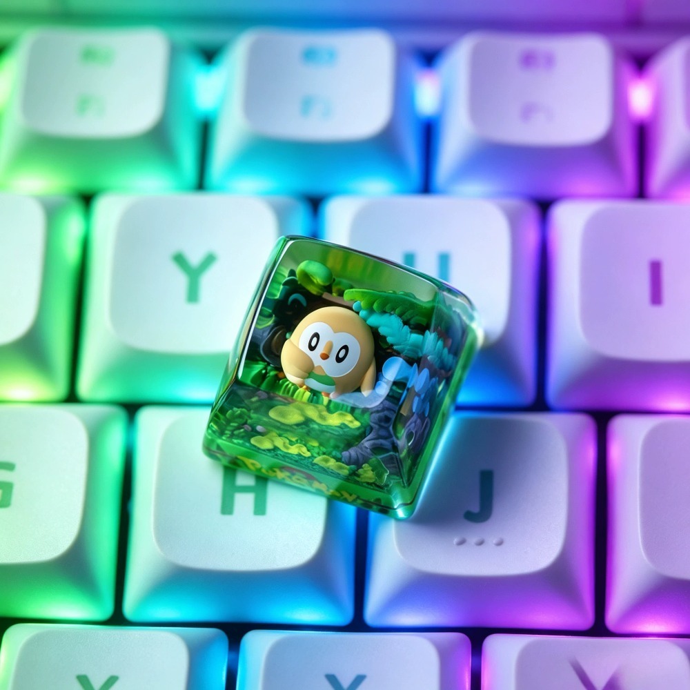 Esports Gaming Stocks - Pokémon Keycap ‌Rowlet‌ Mechanical Keyboard Resin