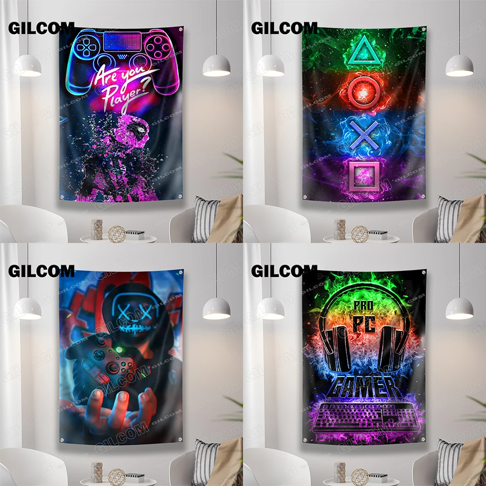 Gaming Room Flag Cool Punk Sty - Esports Gaming Poster review and price