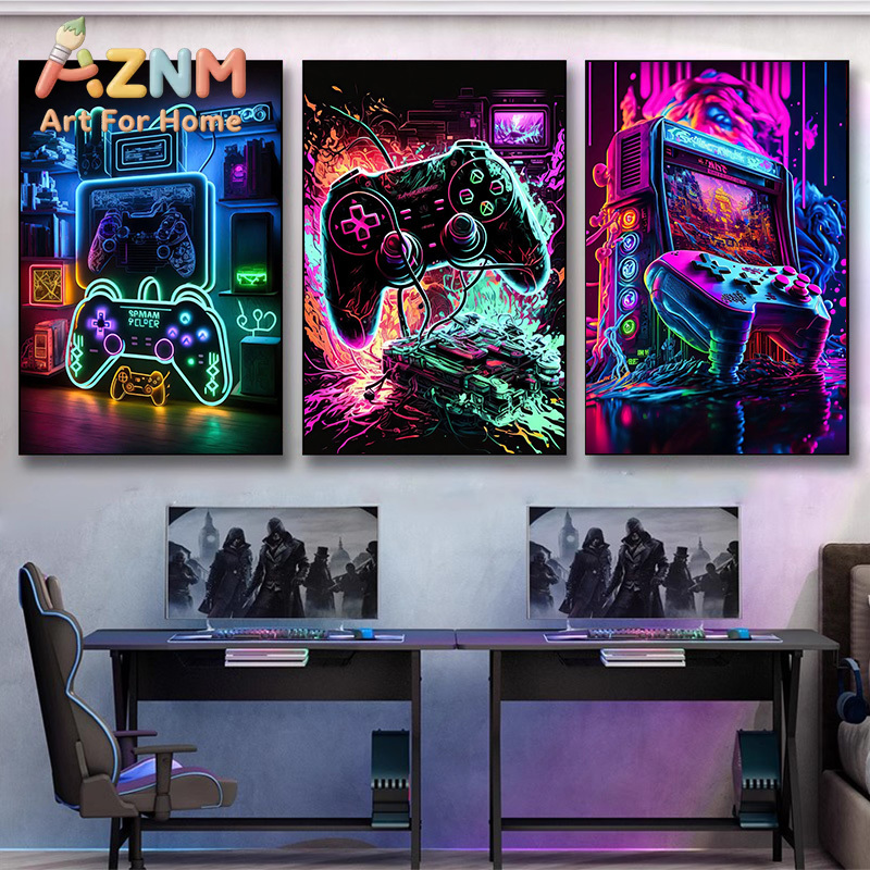 Modern Neon Pop Cool Gaming Wa - Esports Gaming Poster review and price