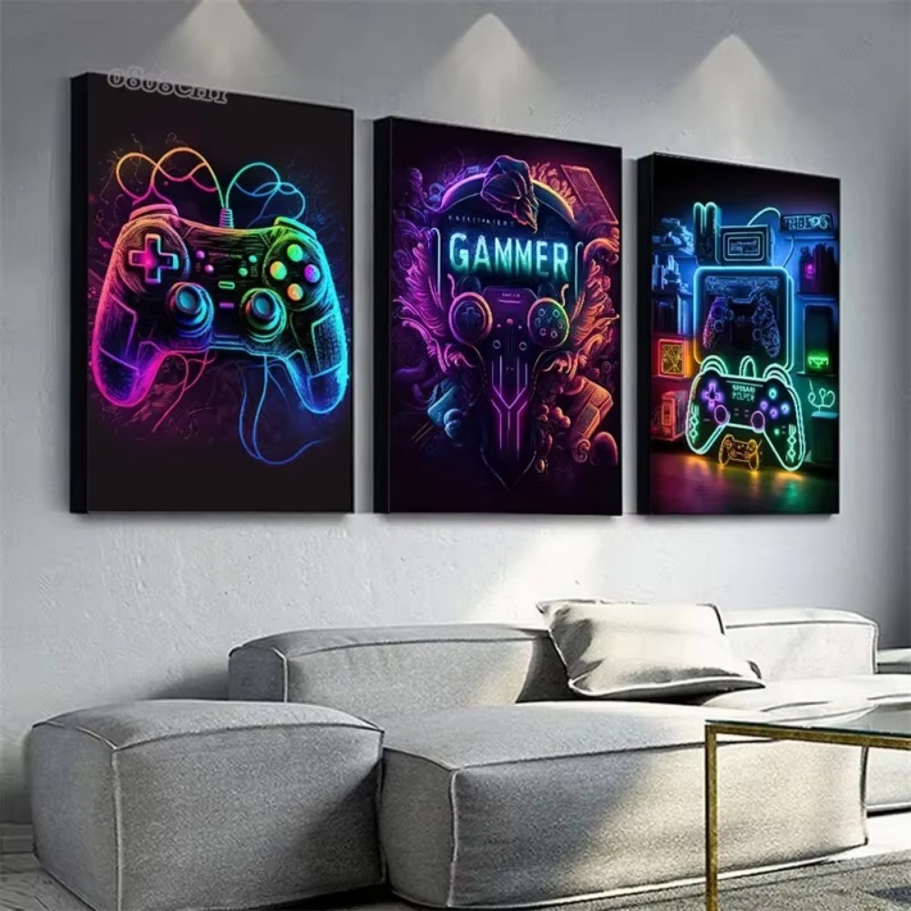 Neon Game Canvas Paintings Gam - Esports Gaming Poster review and price