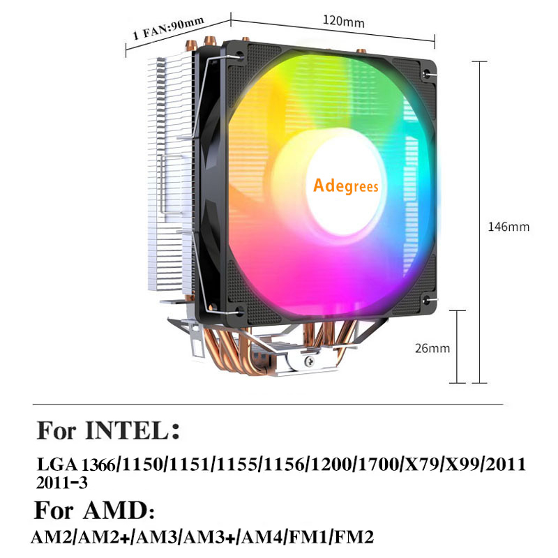 X99 Tower CPU Cooler 4 Heatpip - Esports Gaming Fan review and price