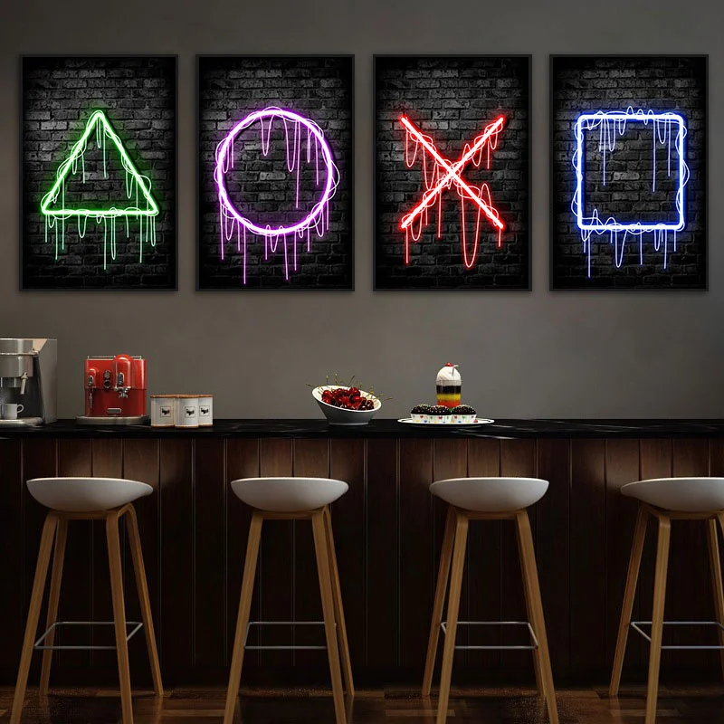 Gaming Neon Eat Sleep Game Rep - Esports Gaming Poster review and price