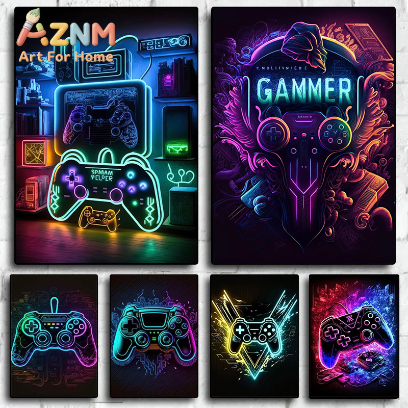 Modern Neon Pop Cool Gaming Wa - Esports Gaming Poster review and price