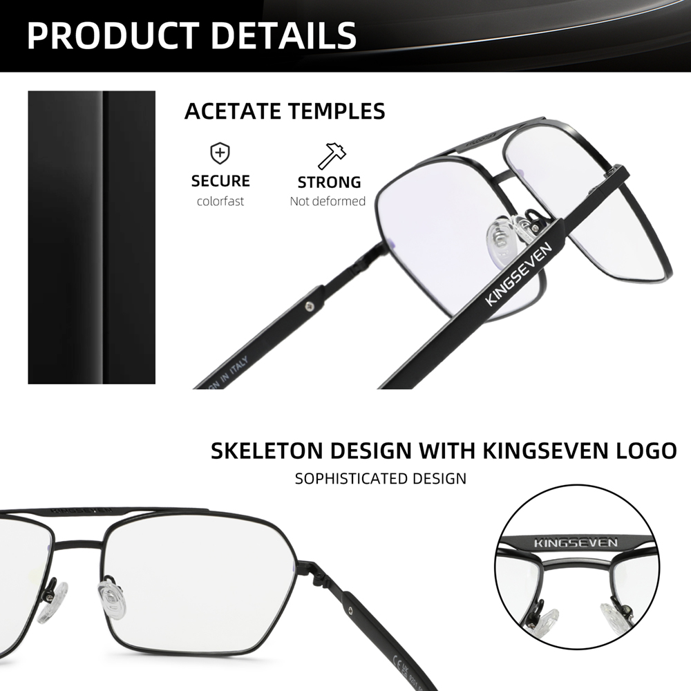 KINGSEVEN Rectangle Anti-Blue- - Gaming Glasses Blue review and price
