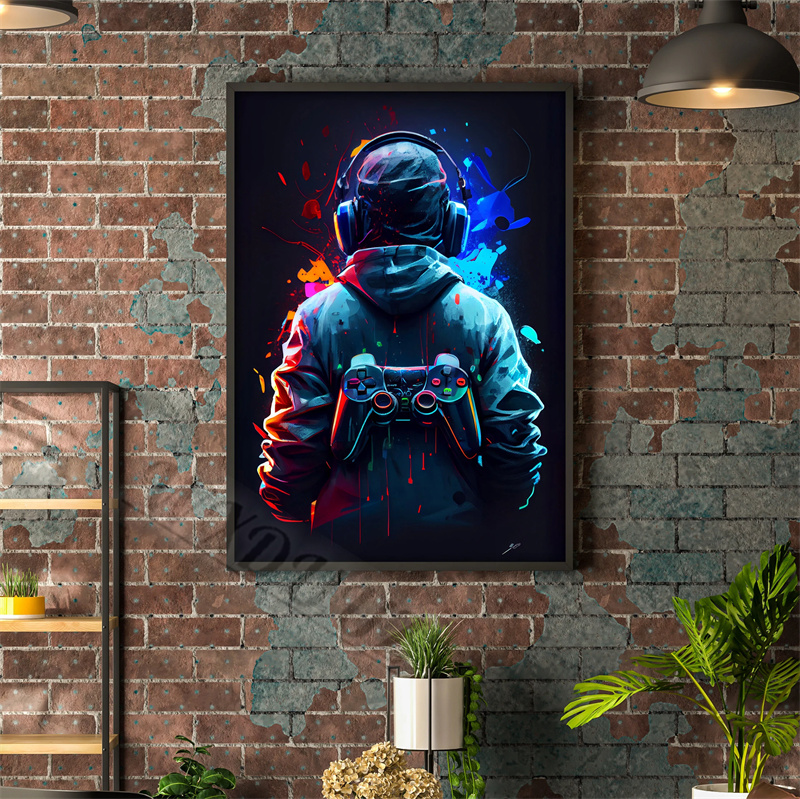 80s Colorful Punk Neon Gamer C - Esports Gaming Poster review and price