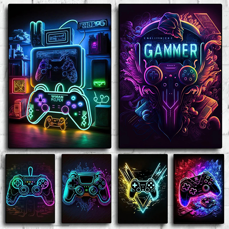 1pcs(No frame)Neon Pop Cool Ga - Esports Gaming Poster review and price